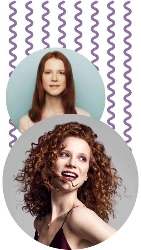 Curlformers® Corkscrew curl before and after