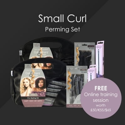 HairFlair Pro Small Curl Perming Set, comprising Corkscrew Curlformers® Styling Kit and Top up Pack, Spiral Curlformers® Styling Kit and Top up Pack, two additional Styling Hooks with a FREE Online Training session