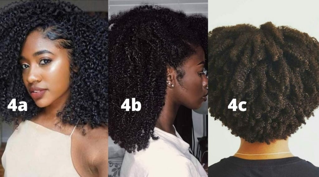 African American Hair Types 4A 4B 4C  